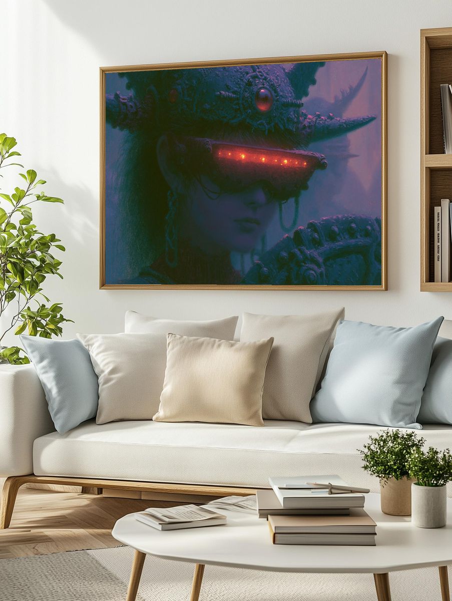 Cybernetic Goddess Digital Art Poster. — room view 2