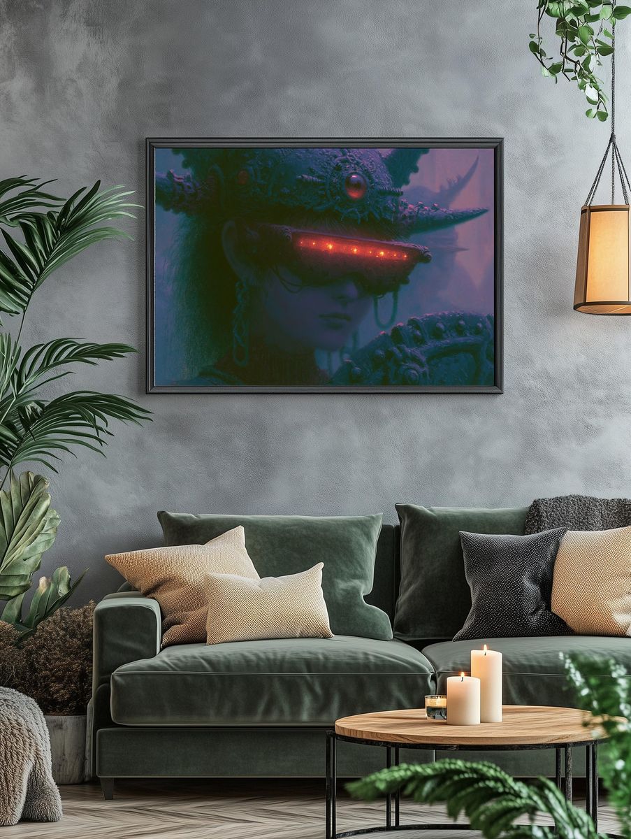 Cybernetic Goddess Digital Art Poster. — room view 4