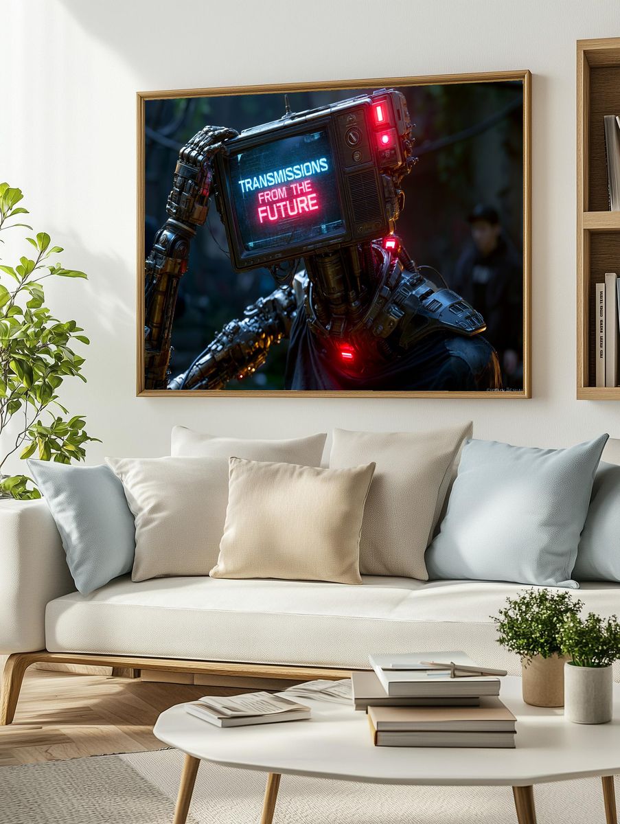 Cyberpunk TV Head Poster. — room view 2