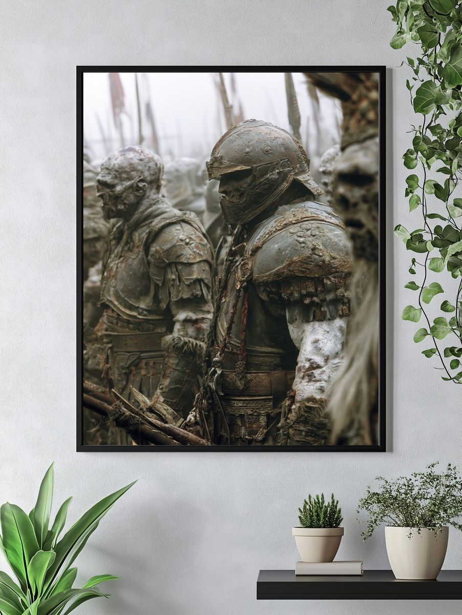 Ancient Warrior Lineup Illustration Print. — room view 4