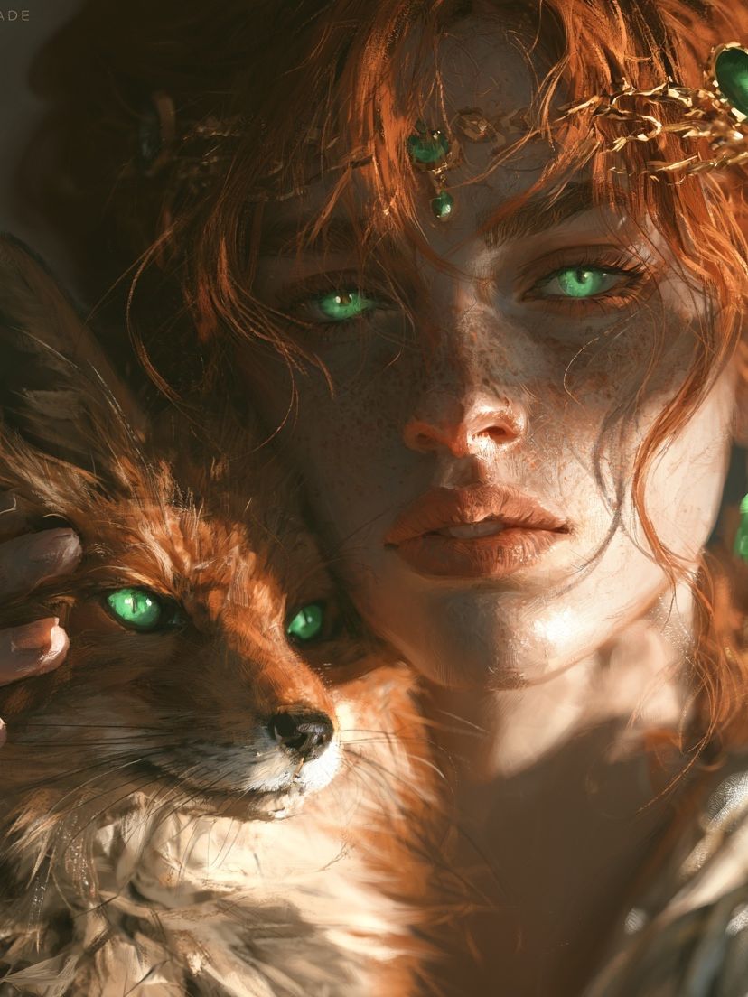 Mystic Fox Portrait Print. poster — illustration art