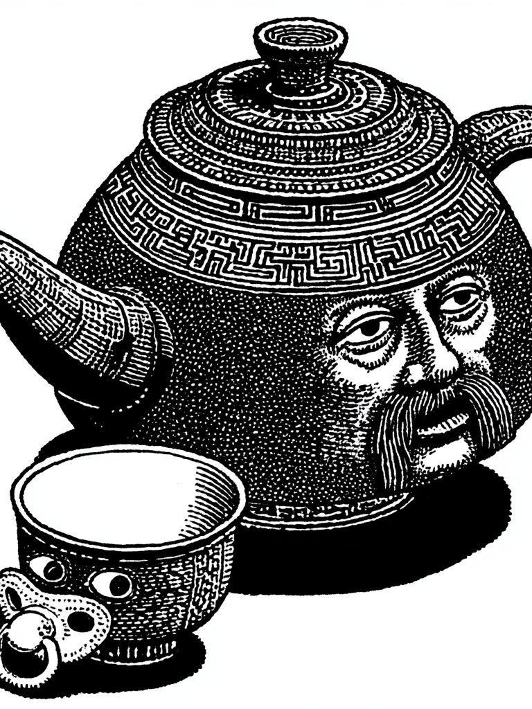 Teapot Face Illustration Poster. poster — illustration art