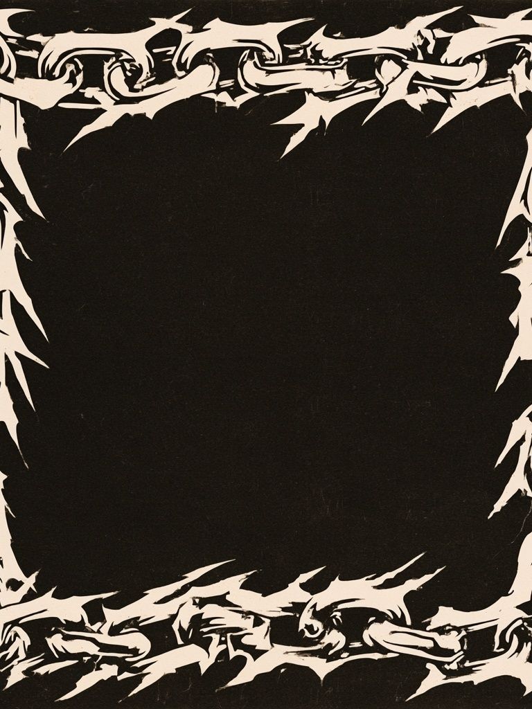 Chain Frame Black-White Poster. poster — illustration art