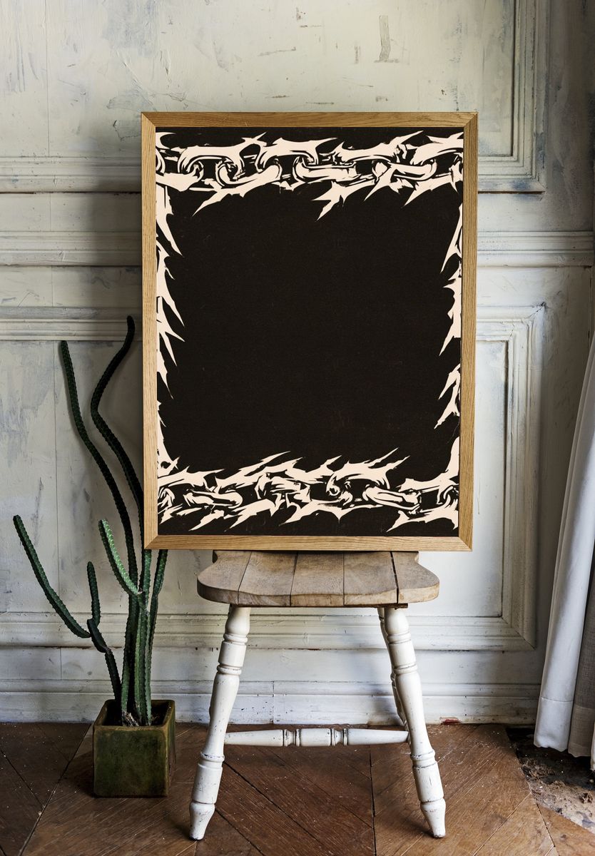 Chain Frame Black-White Poster. room preview