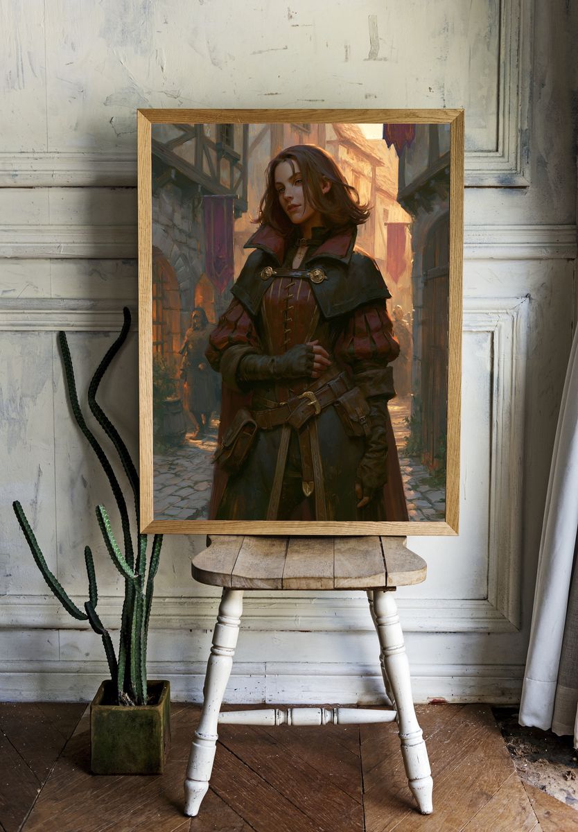 Medieval Warrior Portrait Print. — room view 1