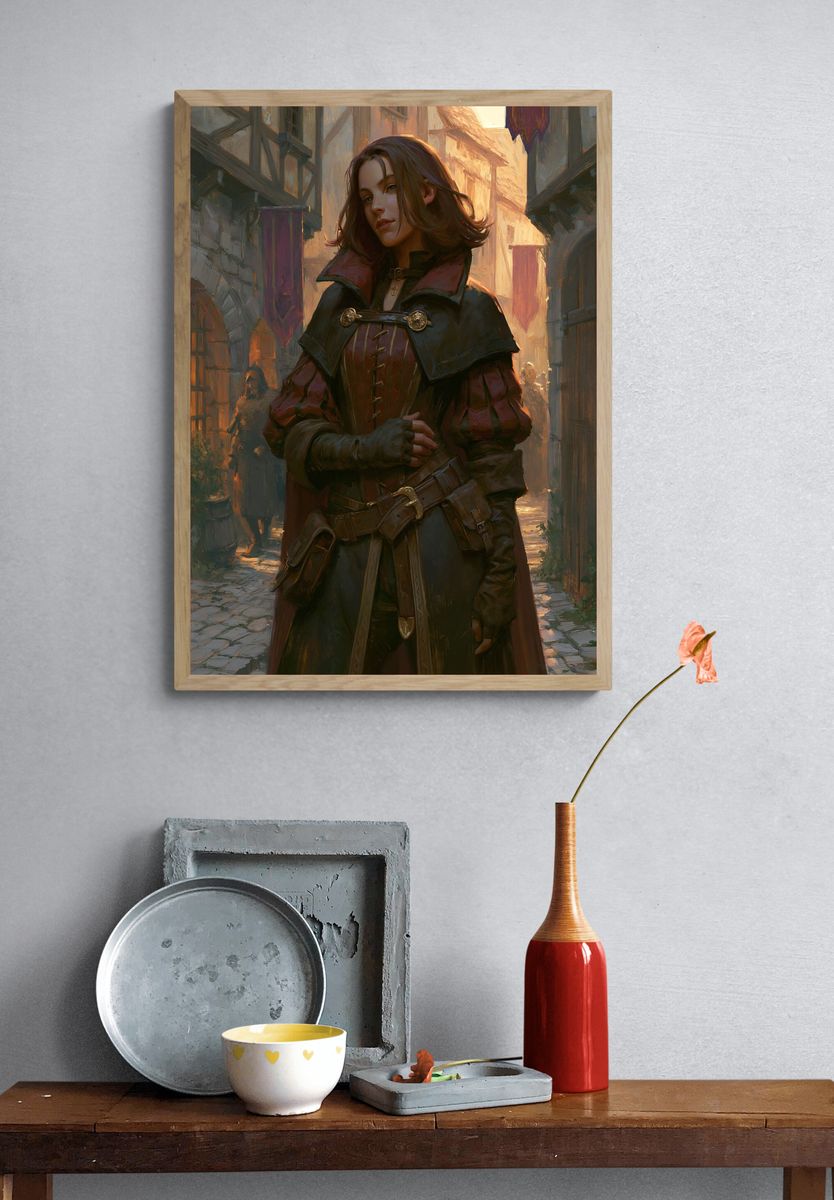 Medieval Warrior Portrait Print. — room view 3