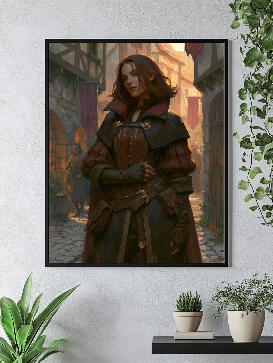 Medieval Warrior Portrait Print. — room view 4