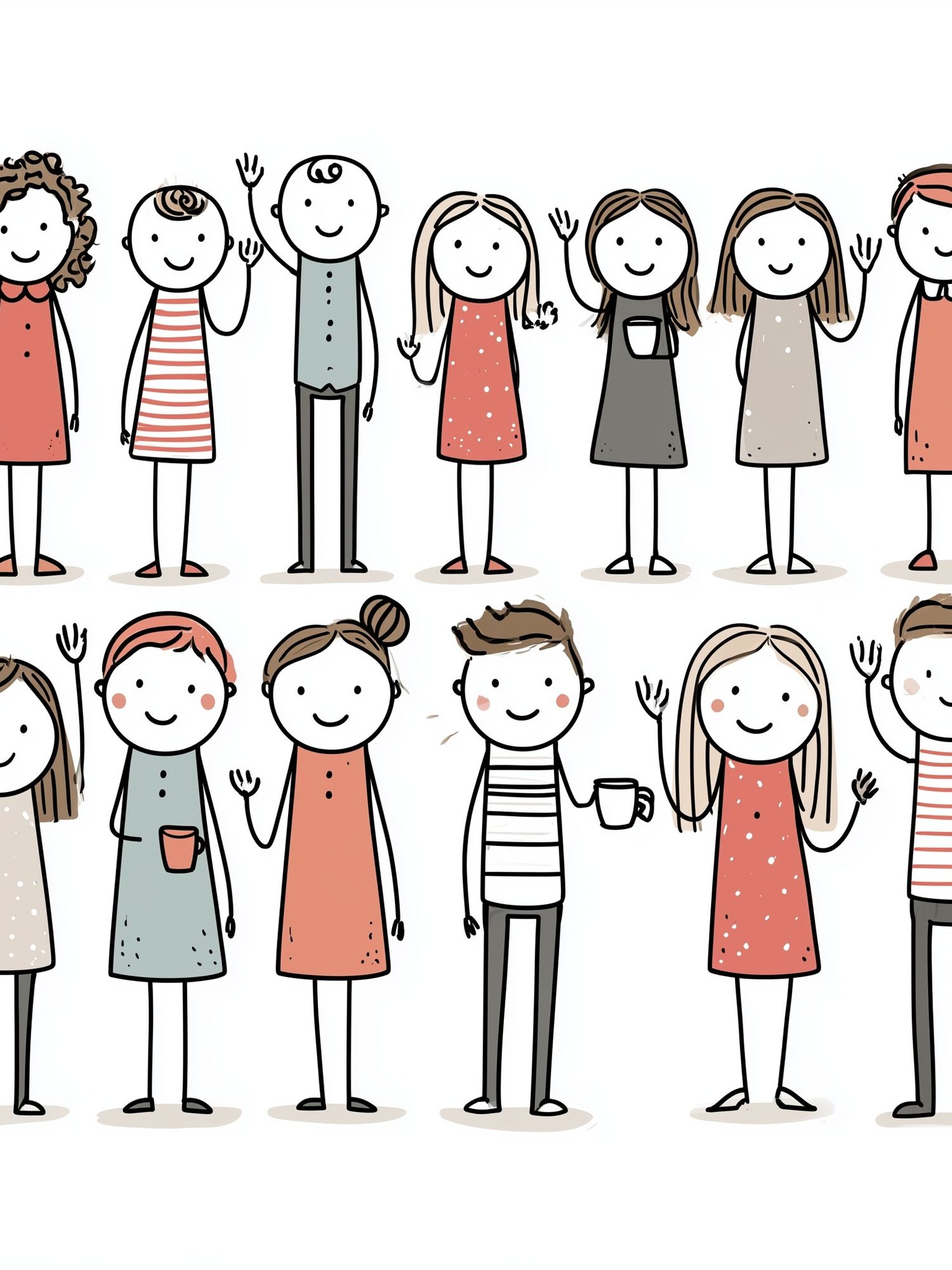 Cute Family Characters Illustration Print. poster — illustration art