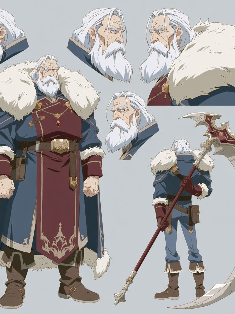 Elder Warrior Character Design Poster. poster — illustration art