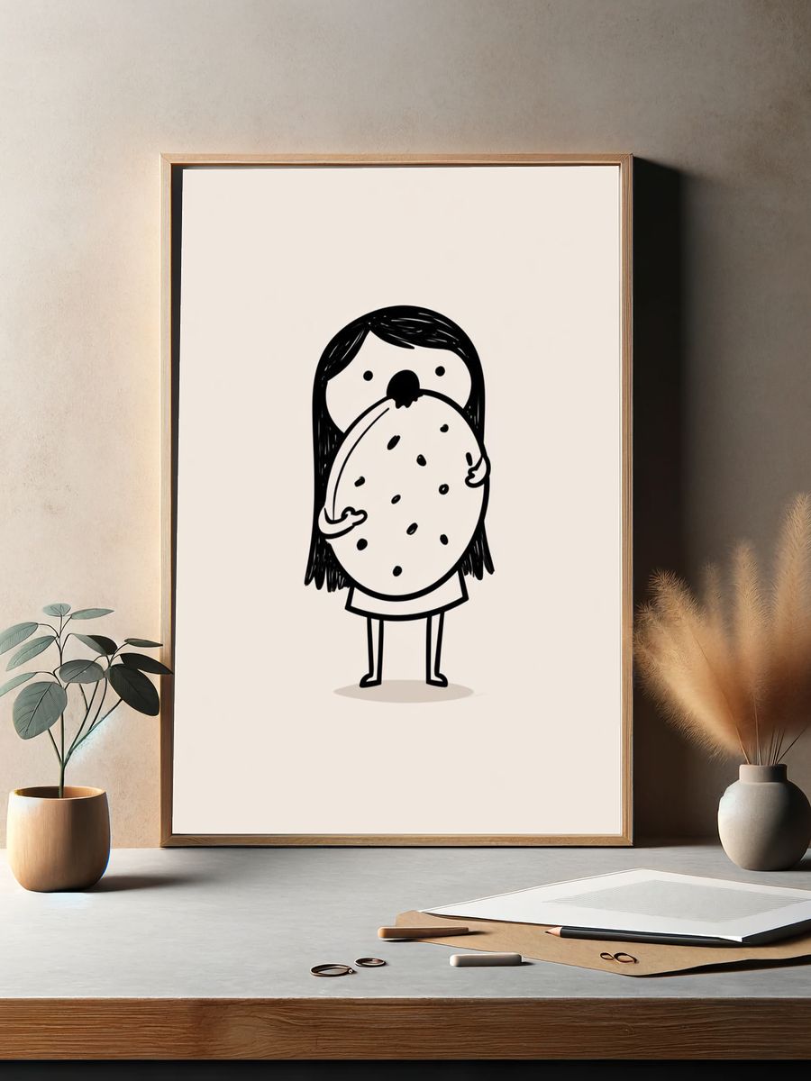 Cookie Girl Cartoon Poster. — room view 2