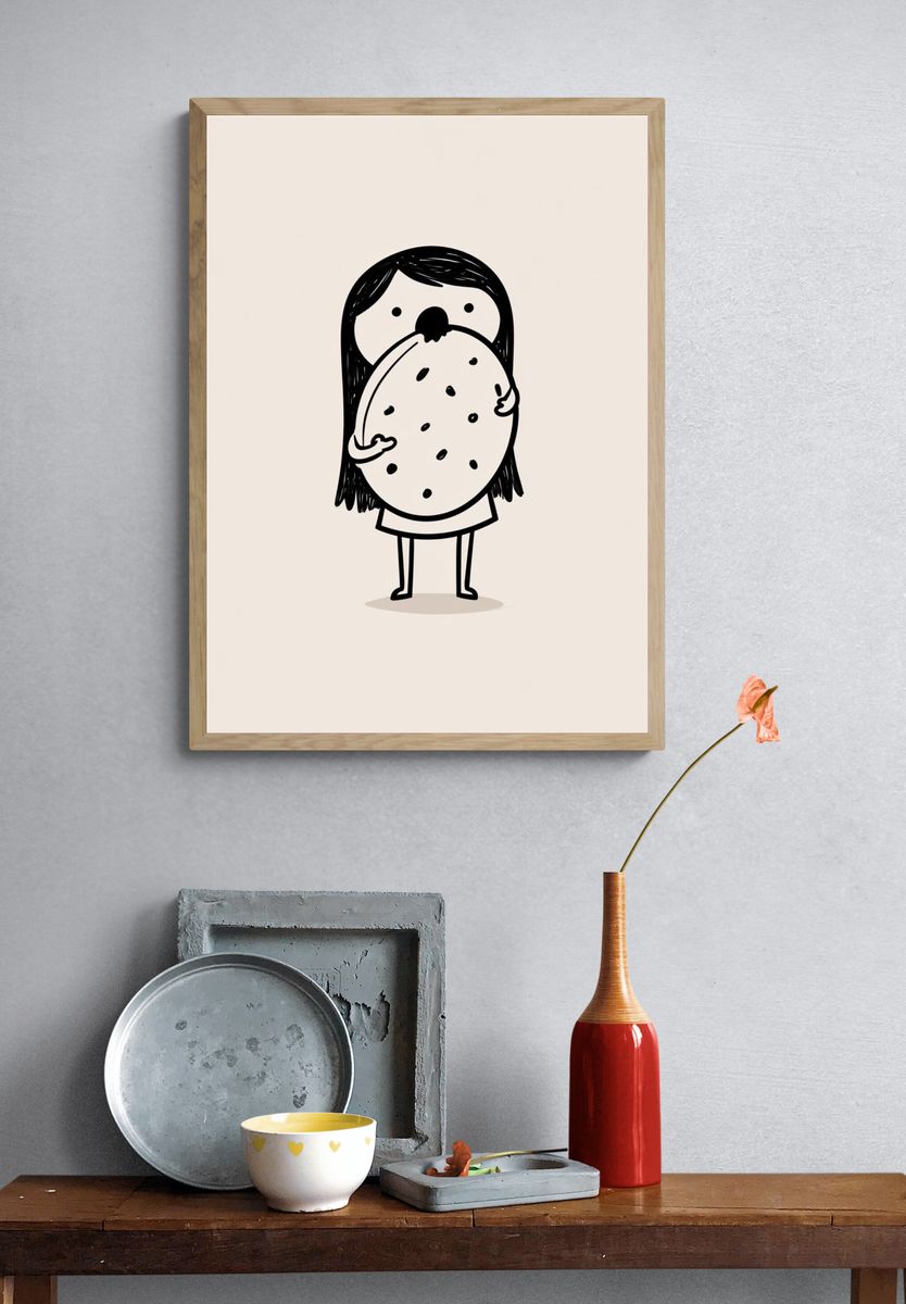 Cookie Girl Cartoon Poster. — room view 3