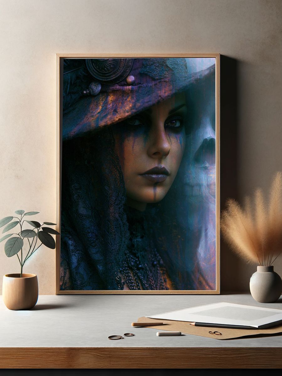 Elf Sorceress Digital Art Poster. — room view 2