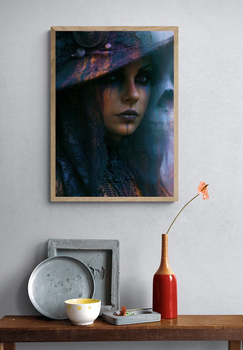 Elf Sorceress Digital Art Poster. — room view 3