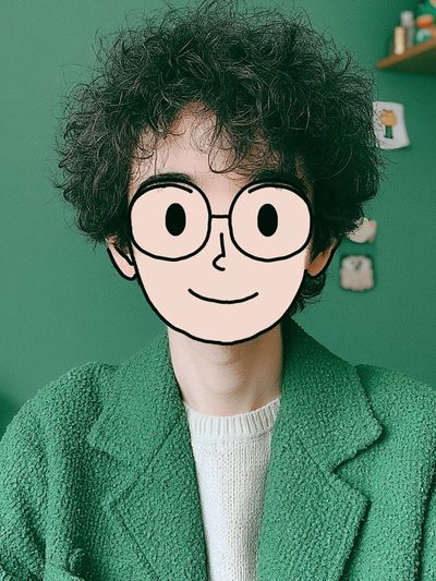 Cartoon Face Portrait Print.