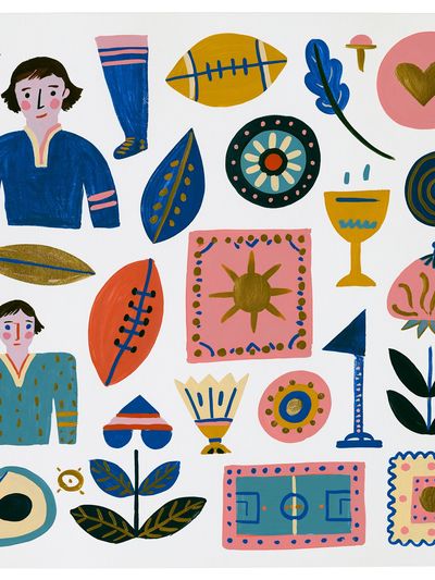 Playful Folk Symbols Illustration Poster.