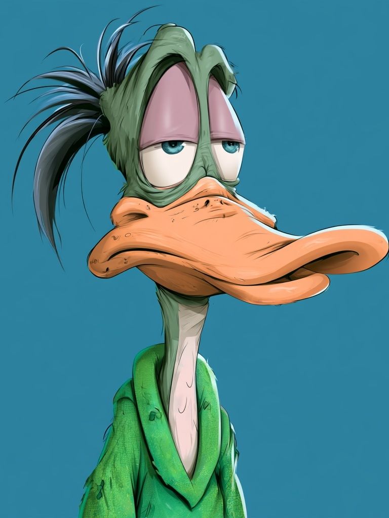 Daffy Duck Portrait Illustration Poster. poster detail