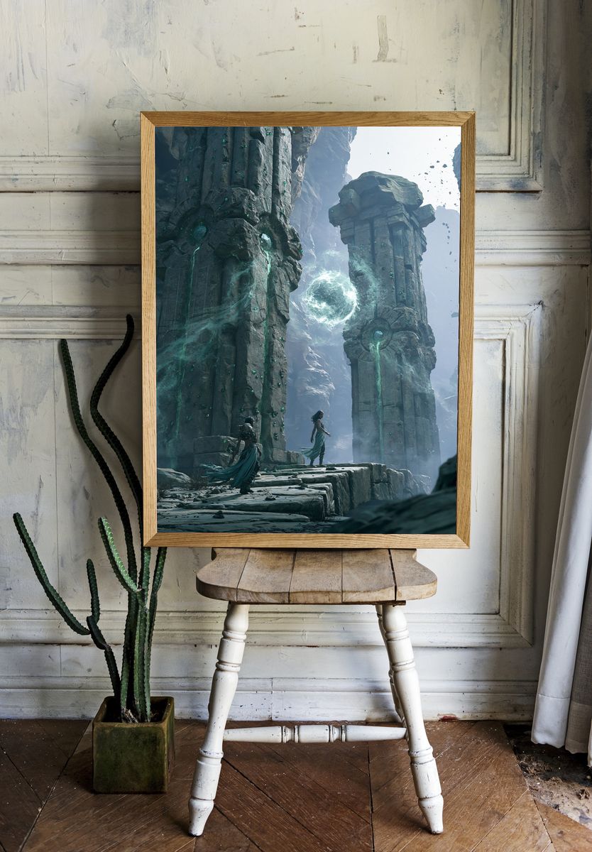 Mystic Ruins Portal Fantasy Print. — room view 1