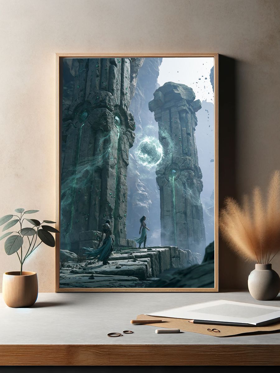 Mystic Ruins Portal Fantasy Print. — room view 2