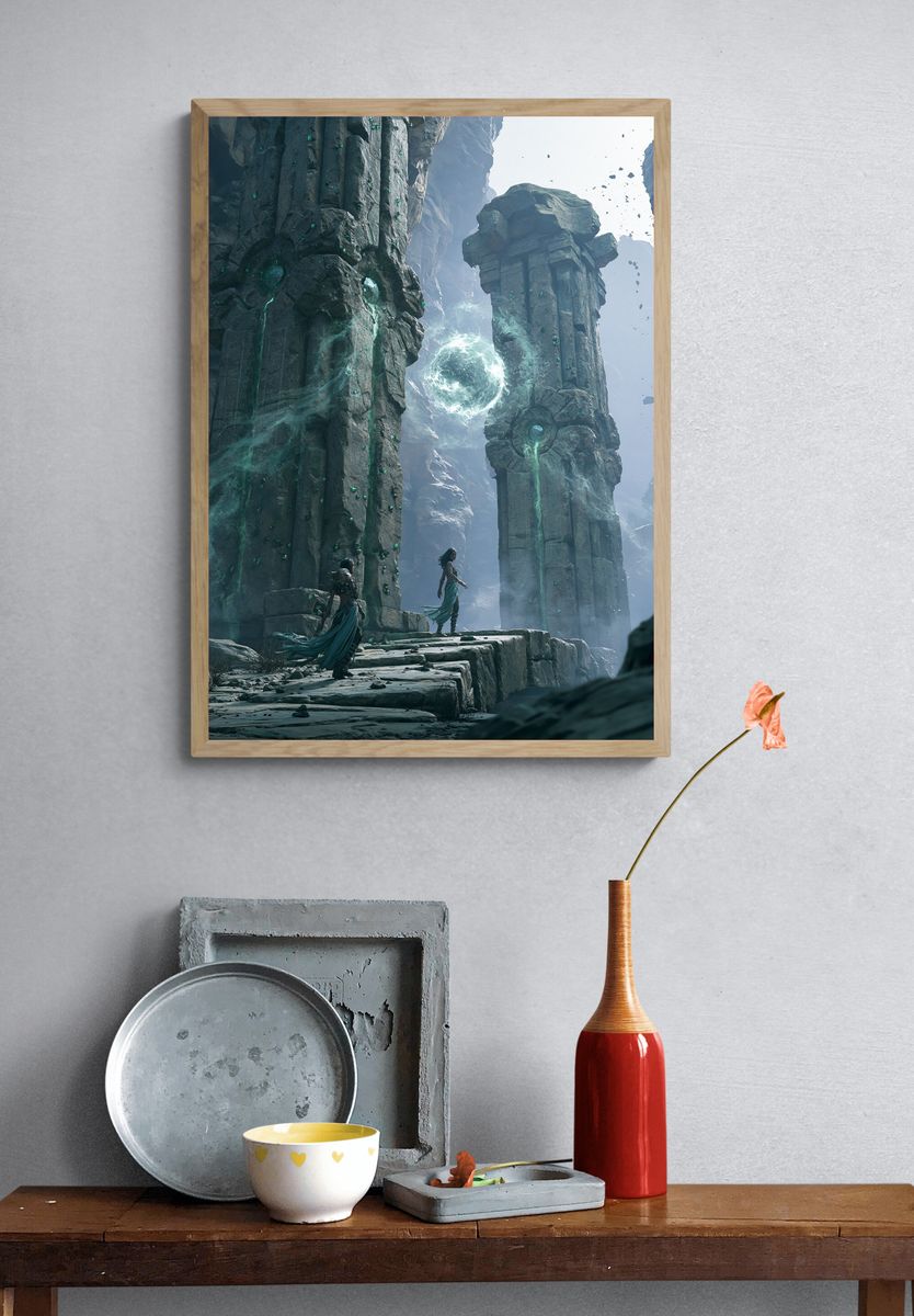 Mystic Ruins Portal Fantasy Print. — room view 3