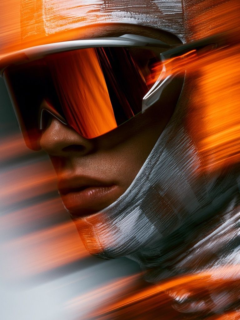 Futuristic Helmet Portrait Print. poster — illustration art