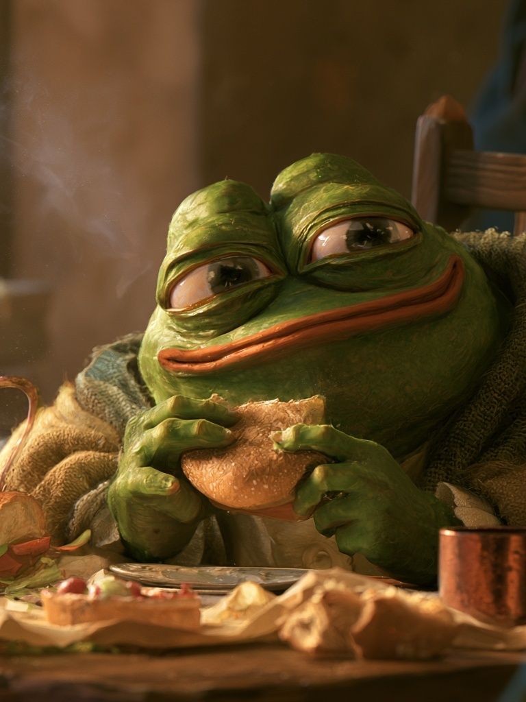 Frog Breakfast Portrait Print. poster detail
