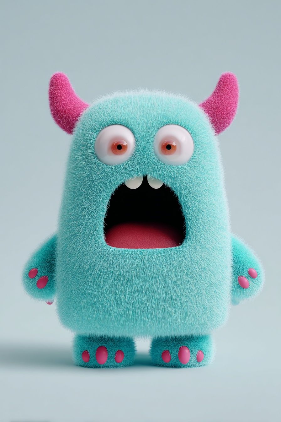 Cute Monster Character Illustration Poster. poster detail