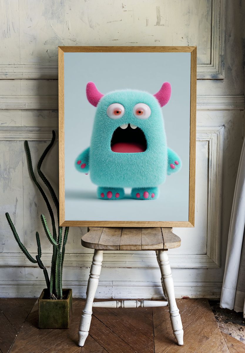 Cute Monster Character Illustration Poster. room preview