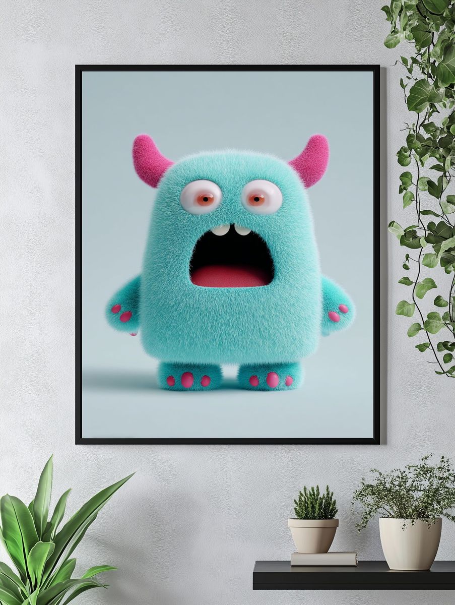 Cute Monster Character Illustration Poster. — room view 4