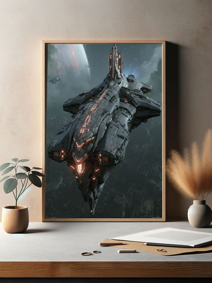 Alien Starship Sci-Fi Poster. — room view 2