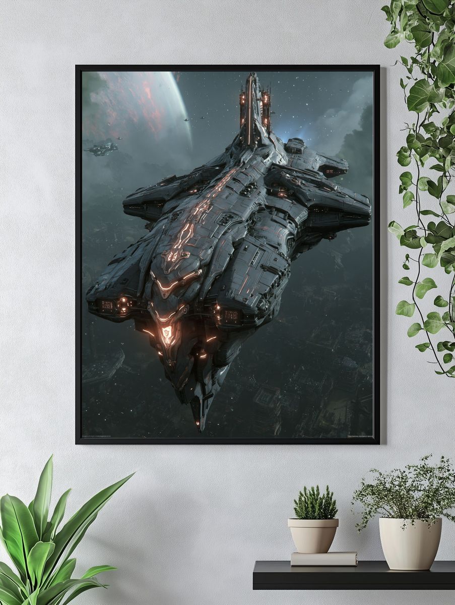 Alien Starship Sci-Fi Poster. — room view 4