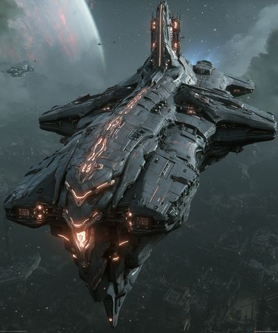 Alien Starship Sci-Fi Poster.