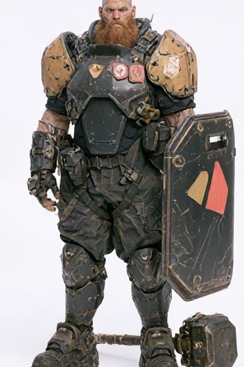 Armored Warrior Portrait Print. poster detail