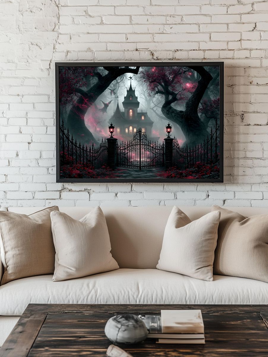 Haunted Gothic Manor Fantasy Poster. room preview