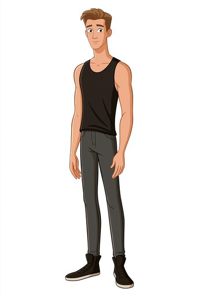Young Man Character Illustration Poster.