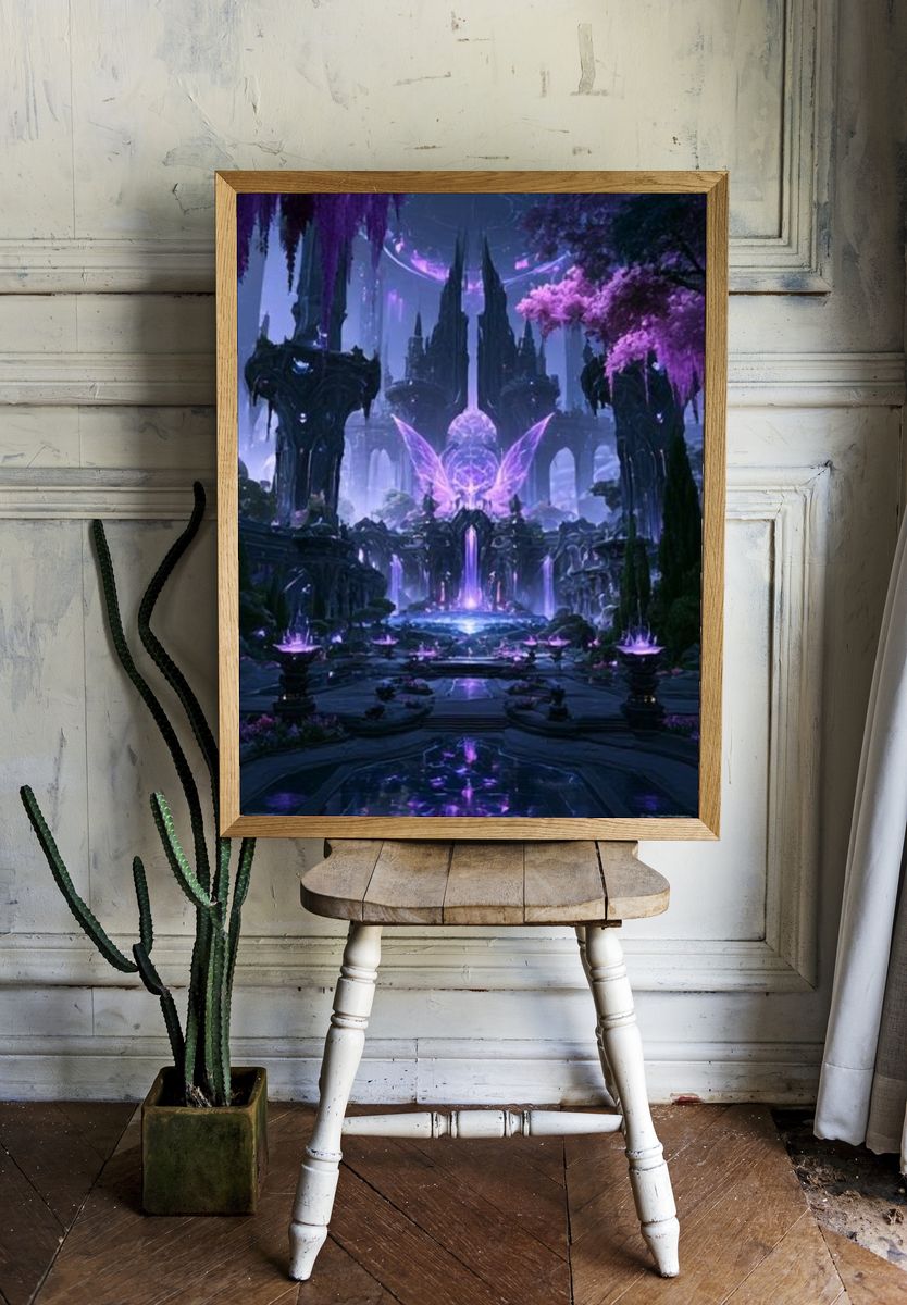 Ethereal Fantasy Temple Poster. — room view 1