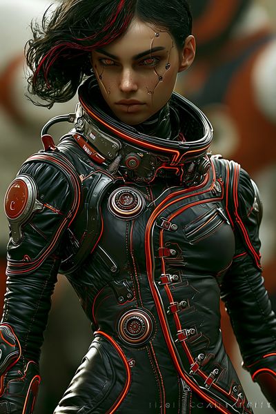Cyberpunk Female Portrait Print.
