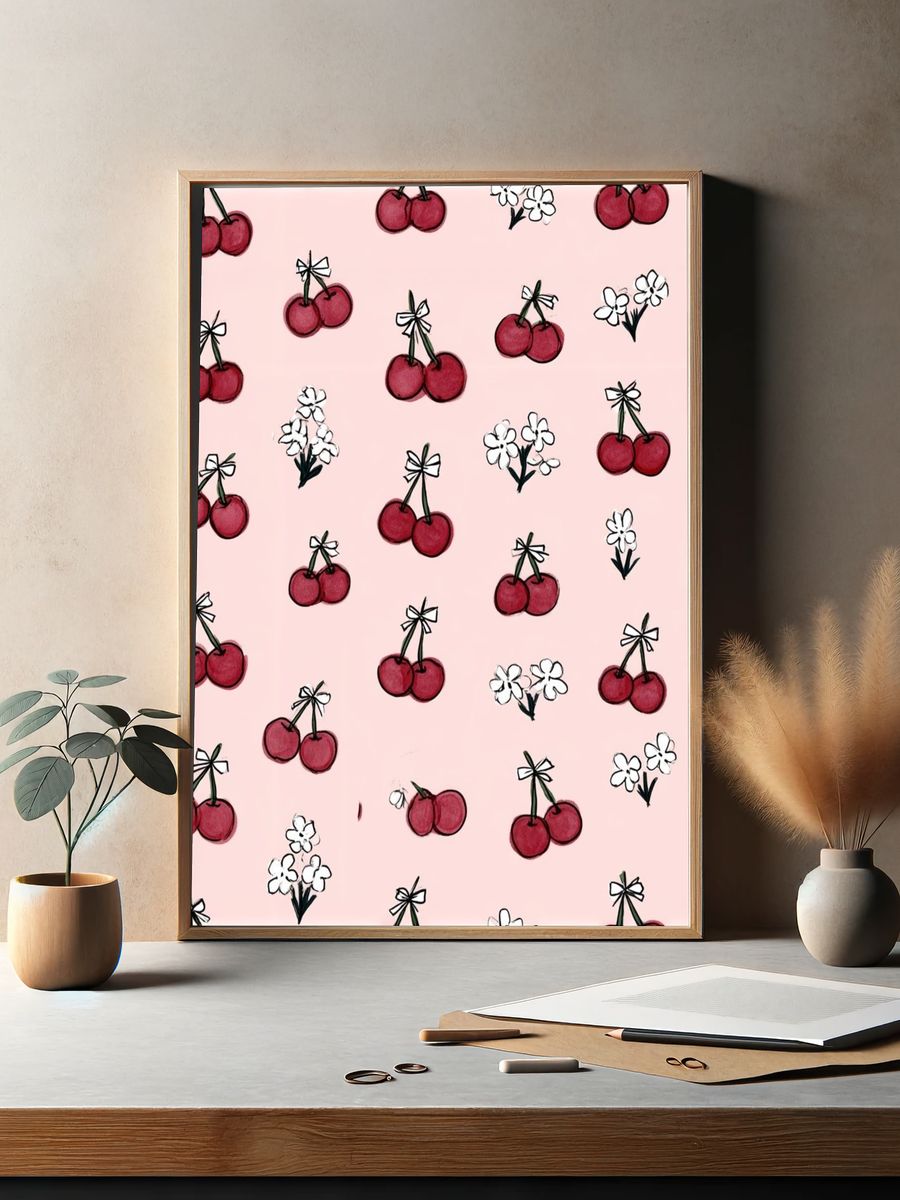 Cherry Blossom Pattern Poster. — room view 2