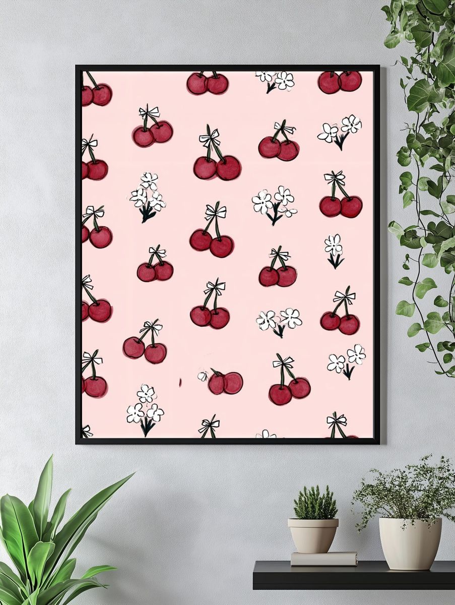 Cherry Blossom Pattern Poster. — room view 4