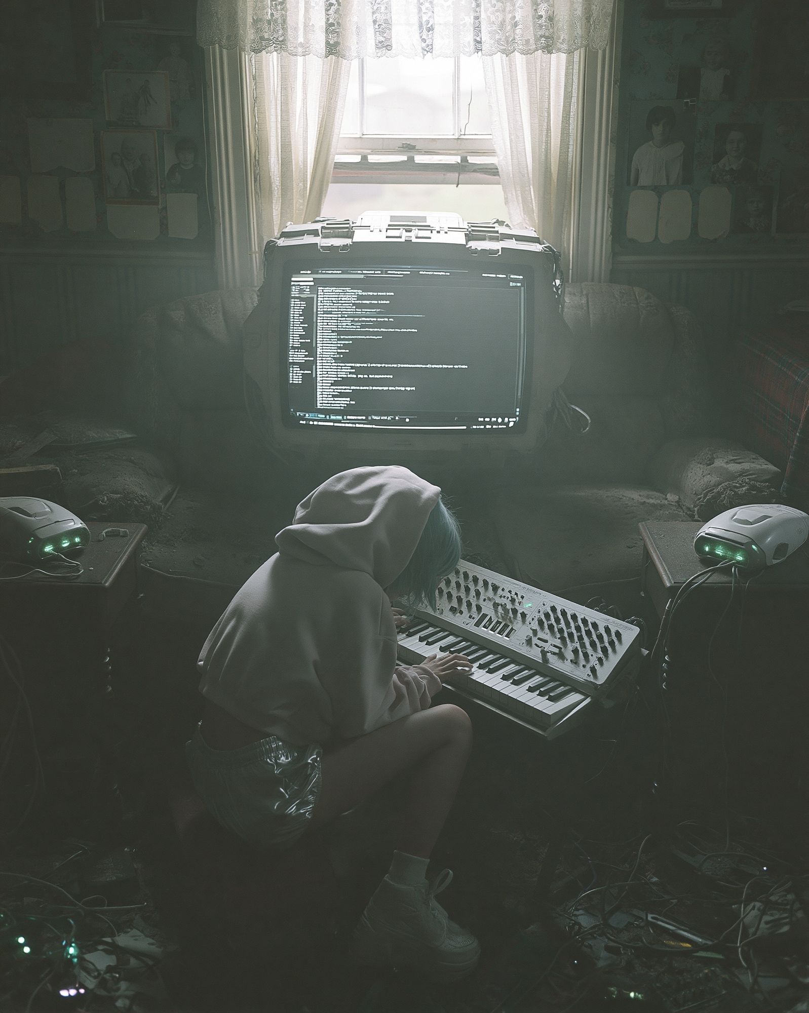 Cyberpunk Music Room Poster. poster — illustration art