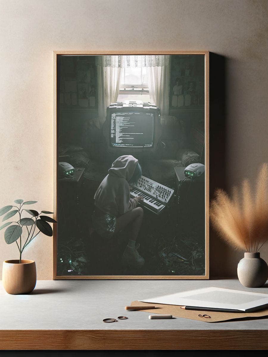 Cyberpunk Music Room Poster. — room view 2