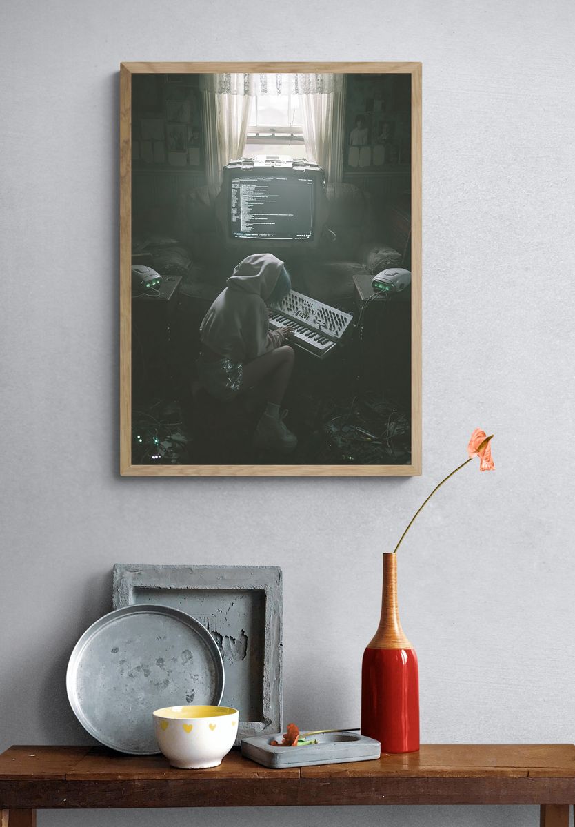Cyberpunk Music Room Poster. — room view 3