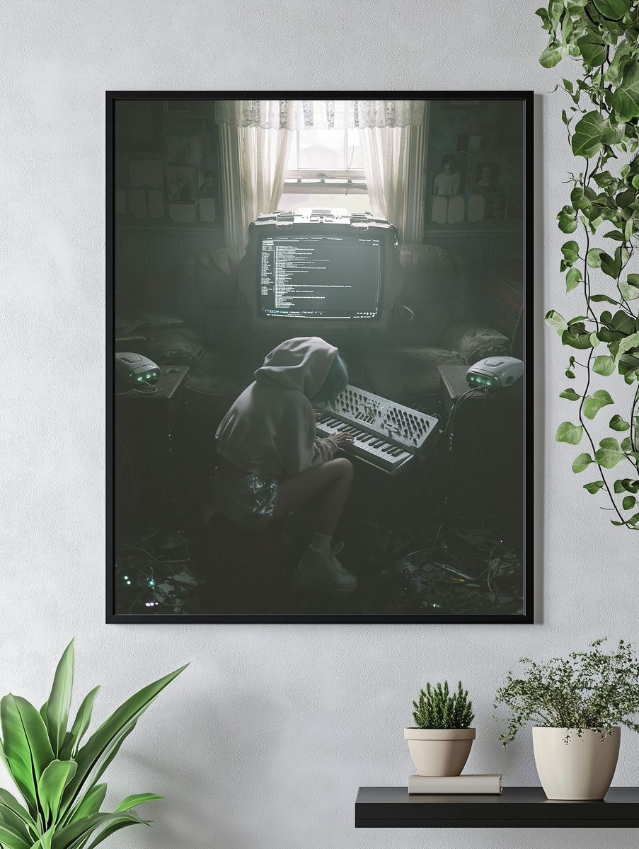 Cyberpunk Music Room Poster. — room view 4