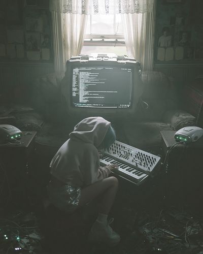 Cyberpunk Music Room Poster.