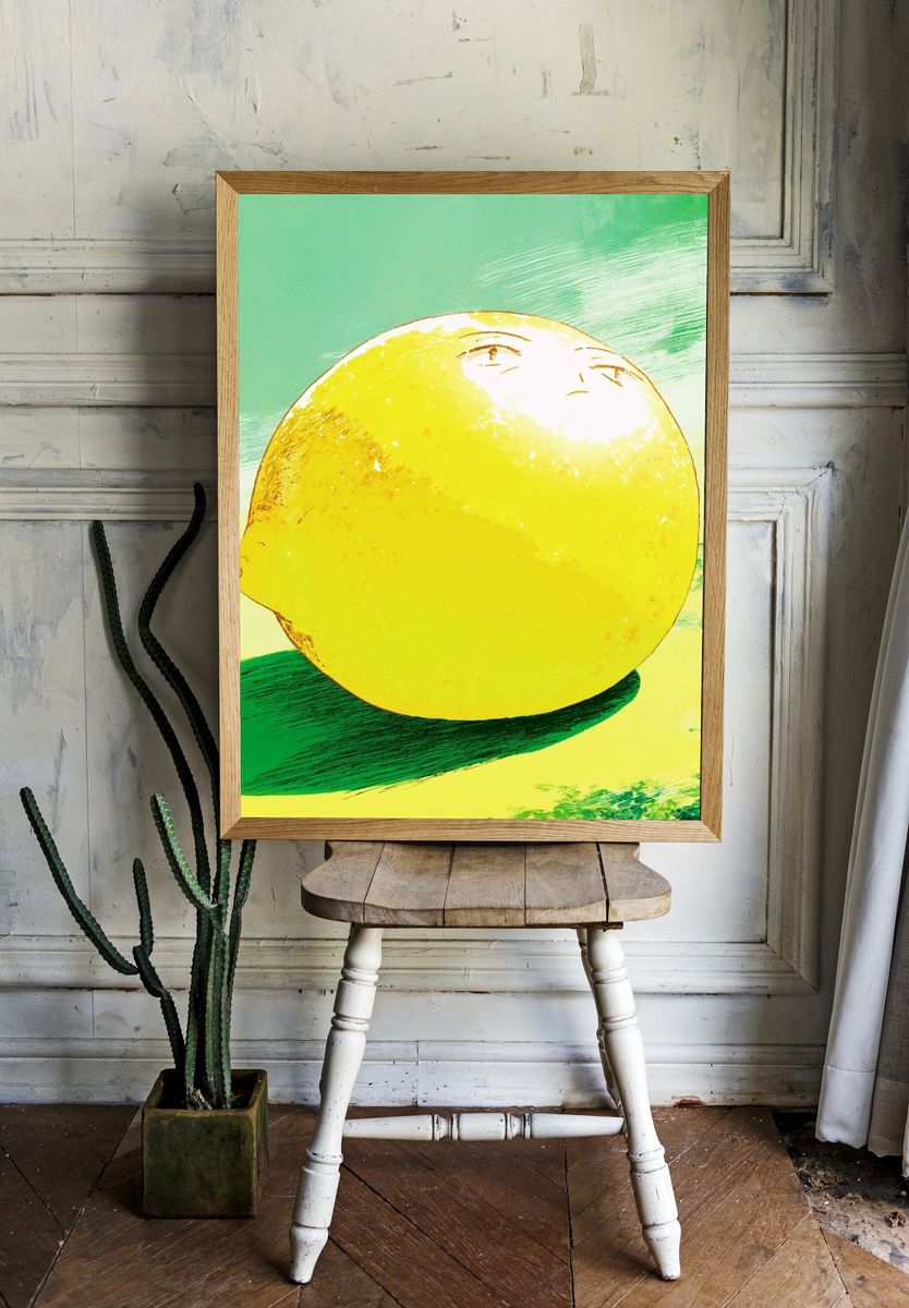 Lemon Still Life Illustration Poster. room preview