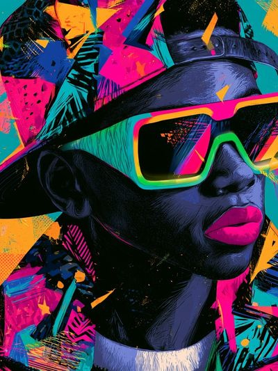 Neon Pop Portrait Poster. poster