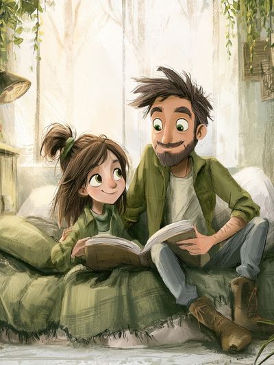 Cozy Reading Moment Illustration Poster.
