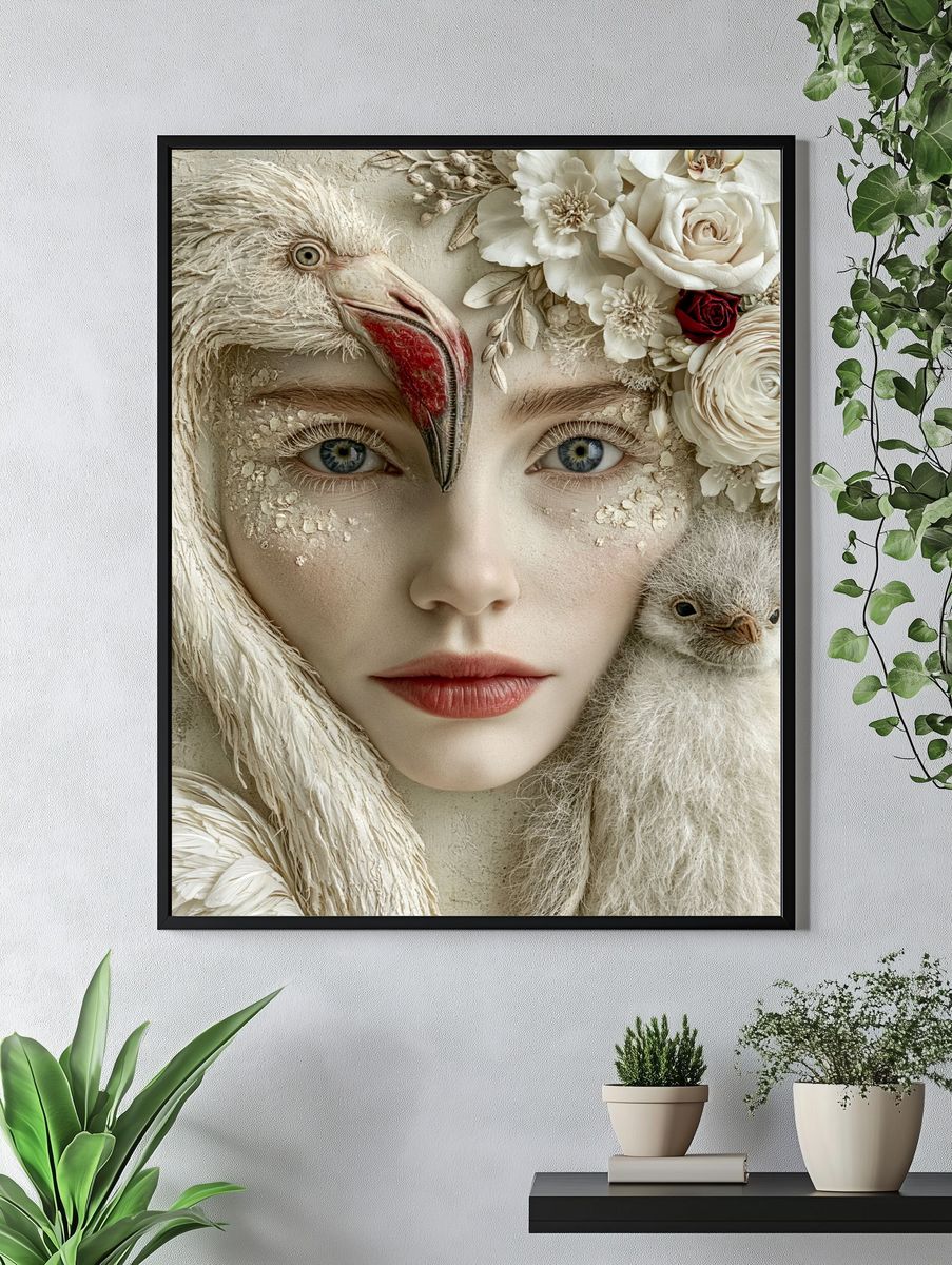 Floral Katana Illustration Print. — room view 4