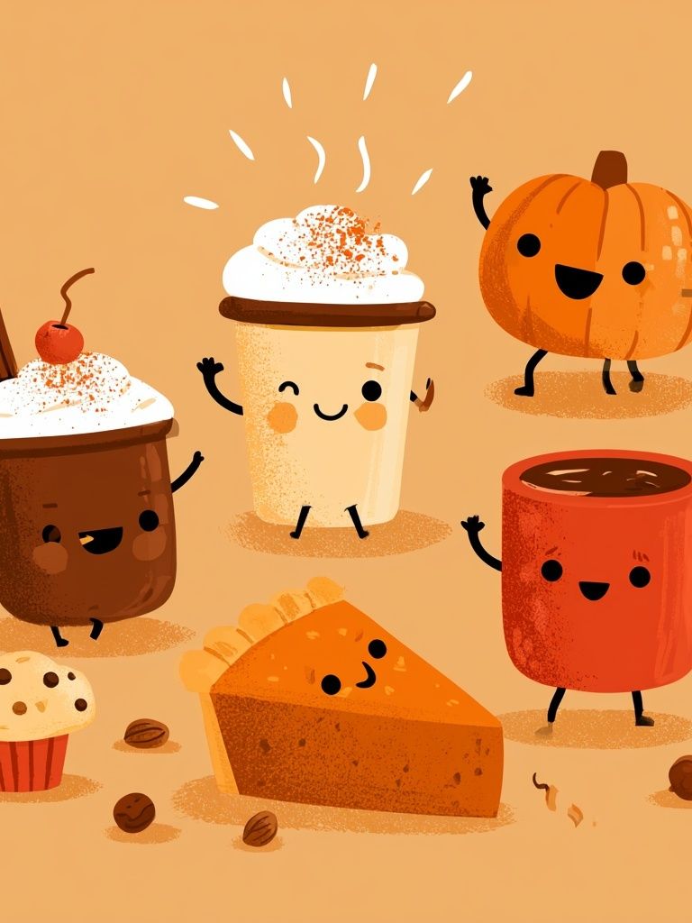 Cute Fall Treats Illustration Poster. poster — illustration art