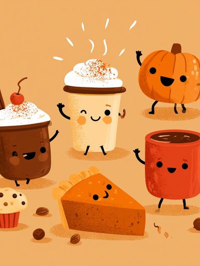 Cute Fall Treats Illustration Poster.