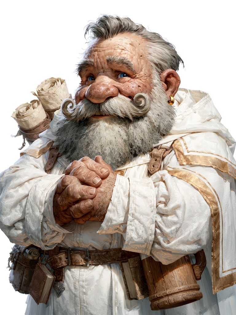 Bearded Dwarf Portrait Illustration Print. poster detail